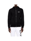 EA7 U Felpa zip e cappuccio logo nero