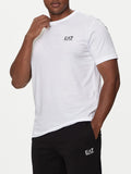 EA7 U T-shirt girocollo in cotone bianco