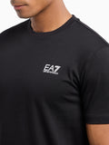 EA7 U T-shirt girocollo in cotone nero