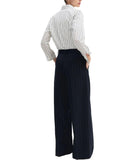 EMMEMARELLA1 Pantaloni ampi da completo gessato lurex Baffo2 NAVY
