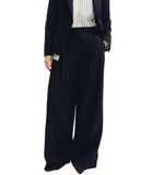 EMMEMARELLA1 Pantaloni ampi da completo gessato lurex Baffo2 NAVY