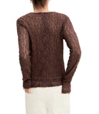 EMMEMARELLA1 Maglia in pizzo Madre marrone