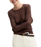 EMMEMARELLA1 Maglia in pizzo Madre marrone