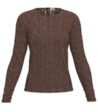 EMMEMARELLA1 Maglia in pizzo Madre marrone