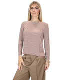 EMMEMARELLA1 T-shirt manica lunga a righe Mora noce