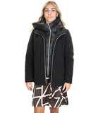 EMMEMARELLA2 Piumino collo alto e doppia zip nero
