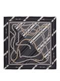 GUESS ACC D COL Foulard quadrato 120x120 GRIGIO/NERO