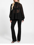 GUESS APP D COL Blusa con fiocco nero