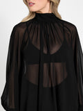 GUESS APP D COL Blusa con fiocco nero