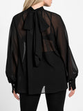 GUESS APP D COL Blusa con fiocco nero
