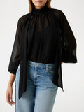 GUESS APP D COL Blusa con fiocco nero
