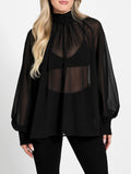 GUESS APP D COL Blusa con fiocco nero