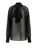 GUESS APP D COL Blusa con fiocco nero