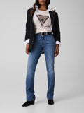 GUESS APP D COL T-shirt con triangolo savanna bianco