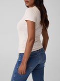 GUESS APP D COL T-shirt con triangolo savanna bianco