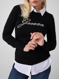 GUESS APP D COL Pullover Georgia logo nero