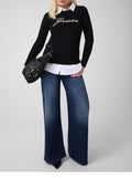 GUESS APP D COL Pullover Georgia logo nero