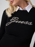 GUESS APP D COL Pullover Georgia logo nero