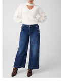 GUESS APP D COL Pullover con chocker bianco