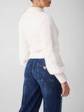GUESS APP D COL Pullover con chocker bianco