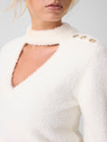 GUESS APP D COL Pullover con chocker bianco