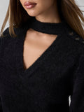 GUESS APP D COL Pullover con chocker nero