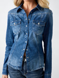 GUESS APP D PRE Camicia velvet blu