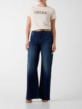 GUESS APP D PRE T-shirt scritta pitonata beige