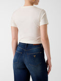 GUESS APP D PRE T-shirt scritta pitonata beige