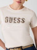 GUESS APP D PRE T-shirt scritta pitonata beige