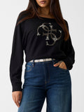 GUESS APP D PRE Pullover Gemma logo nero