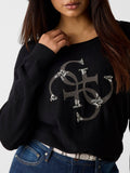 GUESS APP D PRE Pullover Gemma logo nero