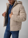 GUESS APP U COL Piumino in suede puffer beige