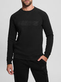 GUESS ATH U COL Felpa girocollo New Aldwin logo nero