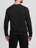 GUESS ATH U COL Felpa girocollo New Aldwin logo nero