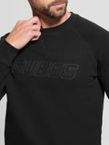 GUESS ATH U COL Felpa girocollo New Aldwin logo nero