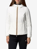 K-WAY Giubbino cappuccio lily st warm double bianco