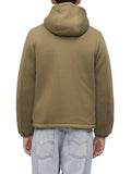 K-WAY U Giubbino cappuccio jack spacer nylon reversibile VERDE MILITARE