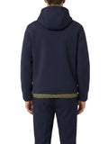 K-WAY U Giubbino cappuccio felpa + tecnico jack spacer nylon reversibile blu