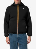 K-WAY U Giubbino jack spacer nylon reversibile nero