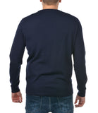 LACOSTE U Maglioncino con logo tono su tono in lana merino blu