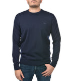 LACOSTE U Maglioncino con logo tono su tono in lana merino blu
