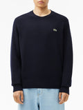 LACOSTE U Maglione in lana cardata blu