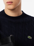 LACOSTE U Pullover a trecce blu