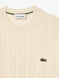 LACOSTE U Pullover a trecce panna