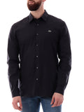 LACOSTE U Camicia basic piccolo logo coccodrillo blu