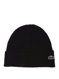 LACOSTE U Cappello a costine nero