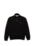 LACOSTE U Felpa interlock a collo alto con zip nero