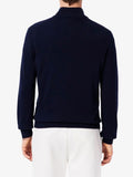 LACOSTE U Felpa interlock a collo alto con zip blu