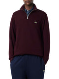 LACOSTE U Felpa interlock a collo alto con zip BORDEAUX